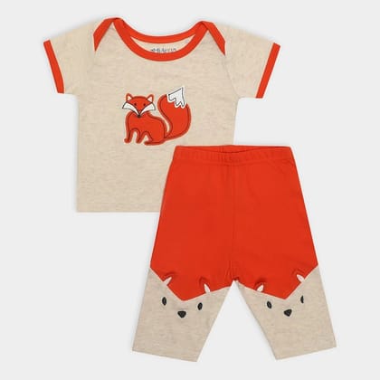 Baby Boy Forest Print Top & Pyjama Set-2-4 M / Orange