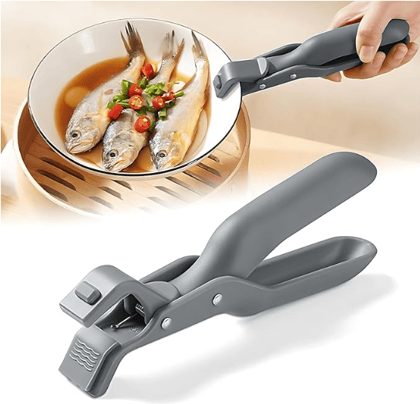 Multi-Purpose Anti-Scalding Bowl Holder Clip with Silicone Grip, Heat-Resistant Non-Slip Plate Lifter for Hot Dishes and Bowls (1 Pcs) (Grey)