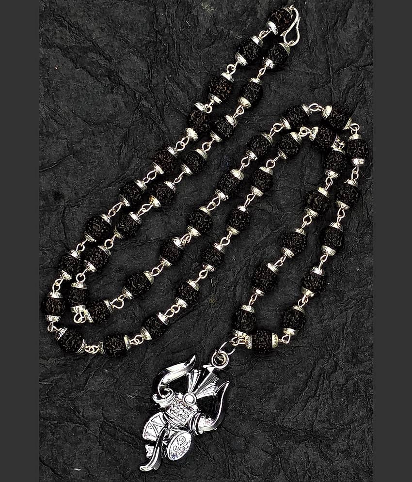 Charms Silver Men's Religious Pendant With Chain ( Pack of 1 )