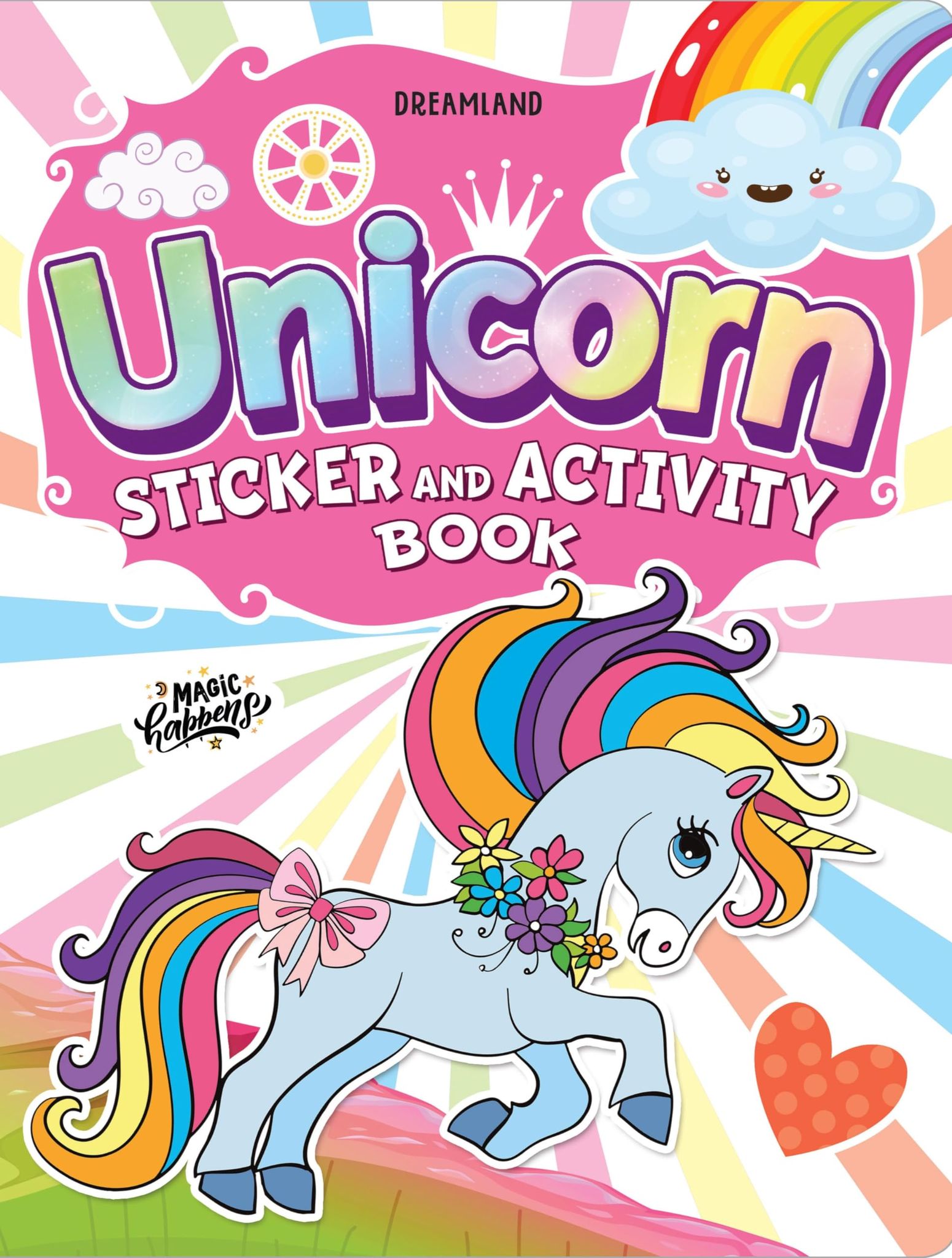 Unicorn Sticker and Activity Book for Children Age 3 - 8 Years - With Bright Stickers to Decorate [Paperback] Dreamland Publications