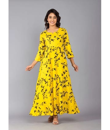 Frionkandy - Yellow Rayon Womens Fit & Flare Dress ( Pack of 1 ) - None