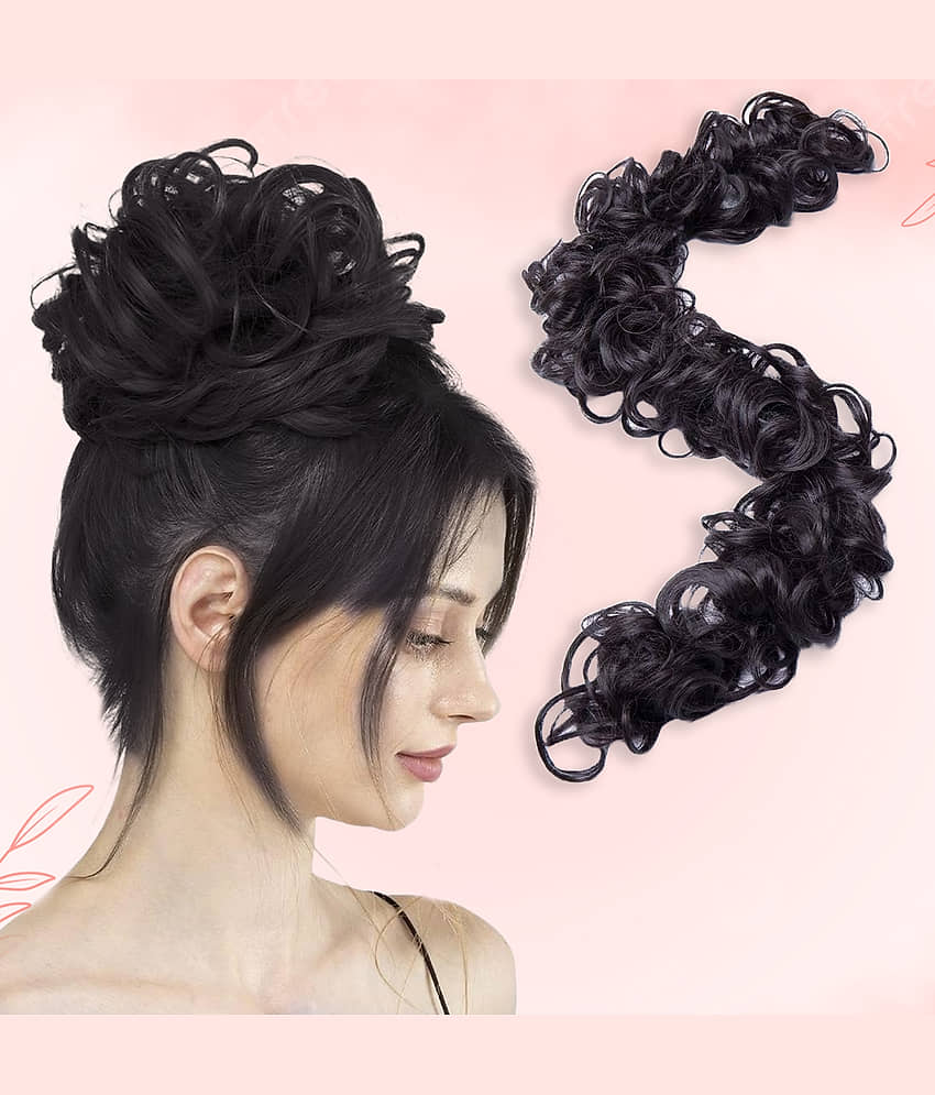 Messy Frill Hair Extension - Ponytail & Bun Maker, 1Pc( Brown)