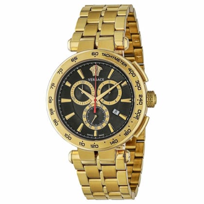 Versace Black Dial Chrono Quartz 46 mm Dial Men Watch - VE6CA0623-Black