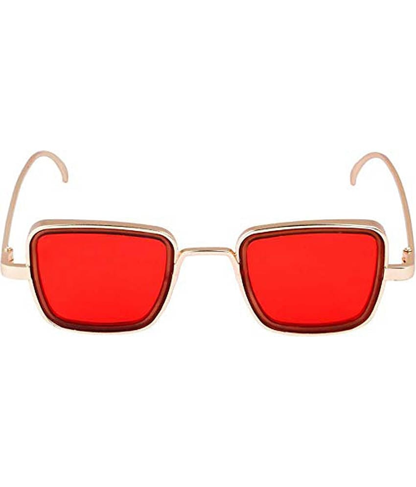 Kanny Devis - Gold Rectangular Sunglasses ( Pack of 1 )