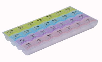 EZYFIT 7 Days 4 Weeks for Pill Storage Medicine Box Organizer - 4 Line