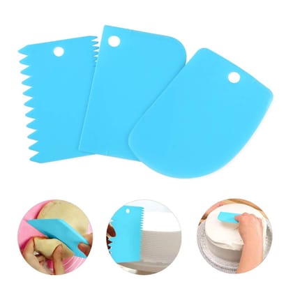 3Pcs ABS Dough Cutter Scrappers Food-Safe Bread Dough Scraper Flexible Practical Bench Cake Scraper Jagged Edges Scraper Curved Edge Scraper Flat Edge Scraper Multipurpose
