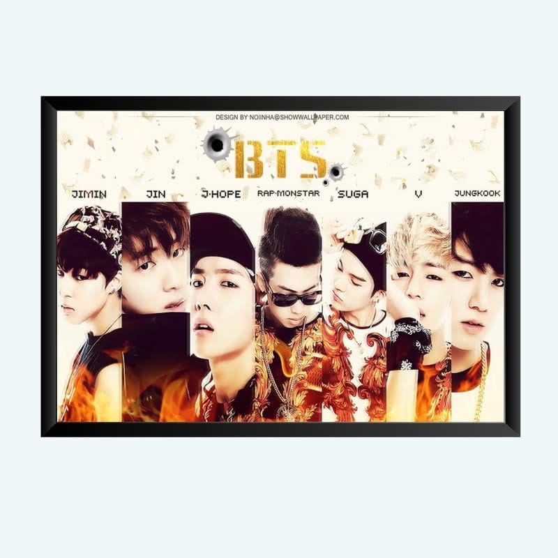 Nokkes Bts Army Bangtan Boy V suga J-Hope Jungkook Jin Jimin Rm 8X12 Inch Size Photo Frame Photo Home Office_bts5_21