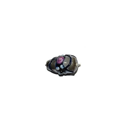 Wedding Cake Beads (Vintage) Handmade Lampwork Glass Beads (Drop), VGM-078-Per Packet 25 Pcs / 14X10 MM / Gray