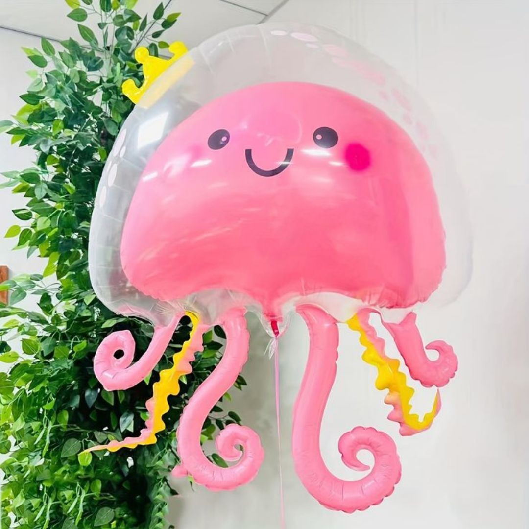JellyFish Shaped Pink Foil Balloon - 36 inches - 1PC