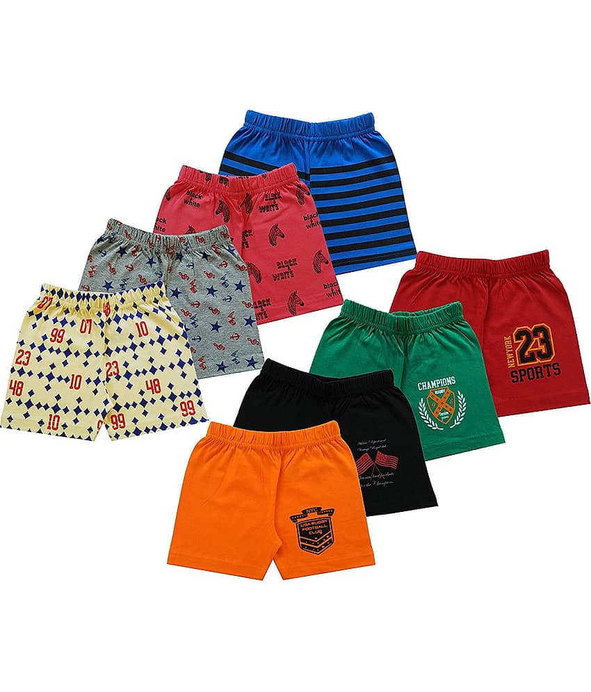 MIST N FOGG Pack of 8 Baby Girls 100% Cotton Shorts ( Multi )