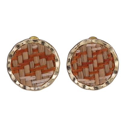 Handcrafted Natural Grass with Thread work Stud Earring