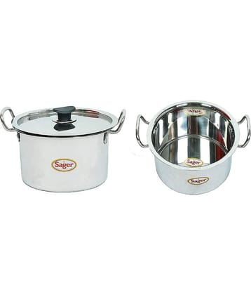SAGER Induction Friendly No Coating Stainless Steel Casserole 23 cm 4000 mL