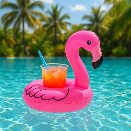 Inflatable Flamingo Drink Holder Pool Float - 1PC