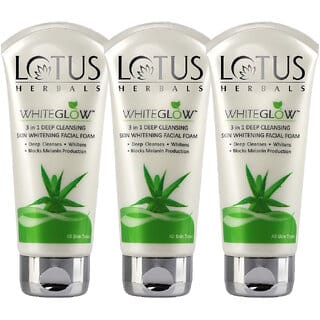Lotus Herbals Whiteglow 3 In 1 Deep Cleansing Skin Whitening Facial Foam 200G  (Pack Of 3)