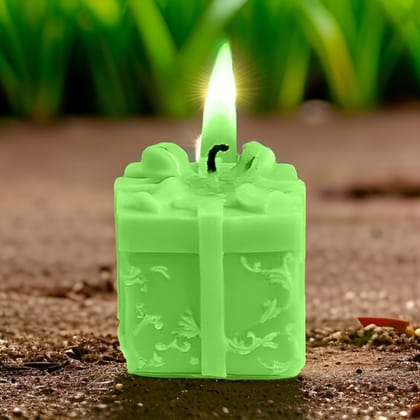 SS Enterprise Organic Soy Wax Gift Shape Candle, Scented, Aromatic Fragrance, Smoke-Free Pillar Candle, Green, Pack of 1 SS Enterprise Organic Soy Wax Gift Shape Candle, Scented, Aromatic Fragrance, Smoke-Free Pillar Candle, Green, Pack of 1