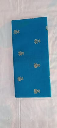 Sky Blue and Gold Gadwal Saree by Venkat Lakshmi Cloth Business