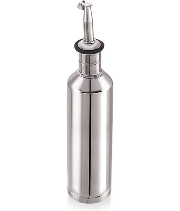 Dynore Oil Dropper 300 ML Steel Silver Oil Container ( Set of 1 )