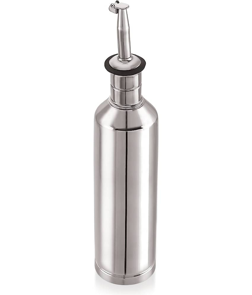 Dynore Oil Dropper 300 ML Steel Silver Oil Container ( Set of 1 )
