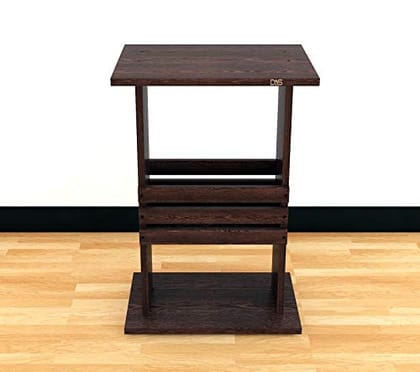 DAS Engineered Wood Side/End Table with Magazine Rack/Stand for Living Room Wenge- Leonardo