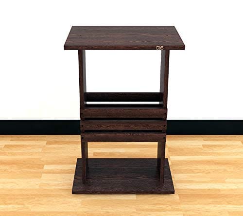 DAS Engineered Wood Side/End Table with Magazine Rack/Stand for Living Room Wenge- Leonardo