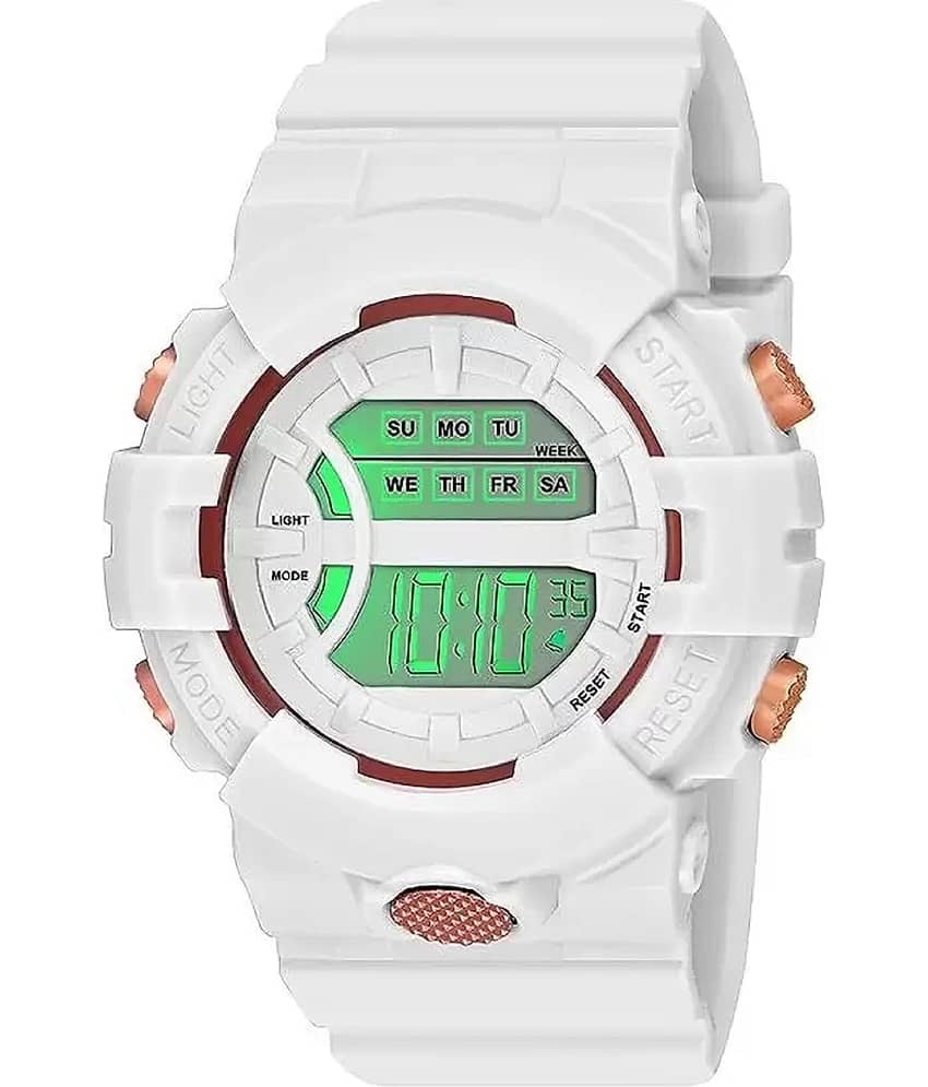 Viser White Silicon Digital Womens Watch