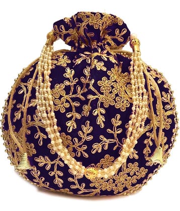 Apratim Blue Silk Potli