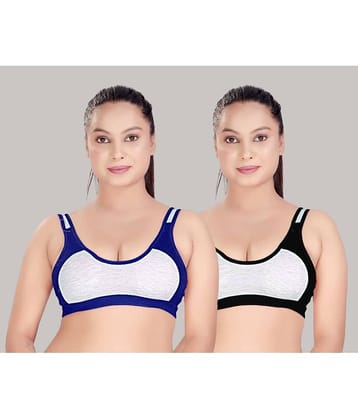HAYA Pack of 2 Cotton Non Padded Women's Everyday Bra ( Multicolor )