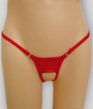 D Naked Cotton Lycra Women's G-Strings ( Red )