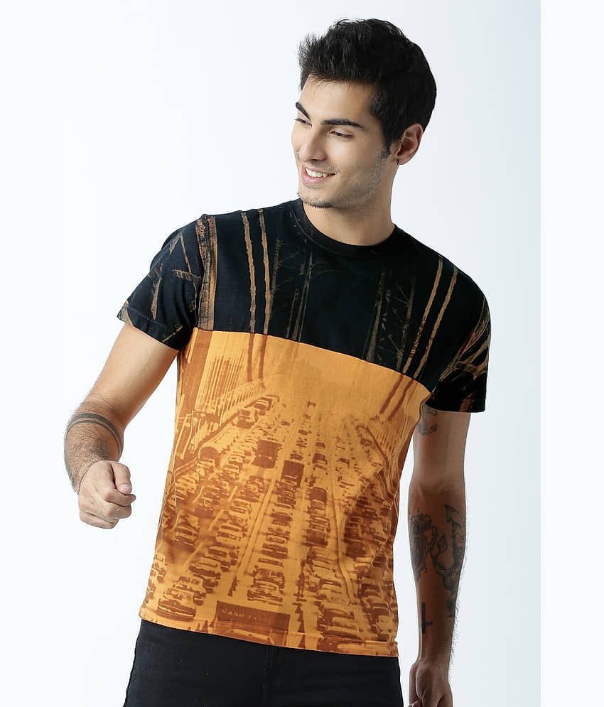 Huetrap Pack of 1 Cotton Regular Fit Men's T-Shirt ( Orange )