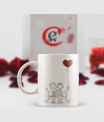 eCraftIndia White Ceramic Valentine Hamper