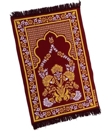 ADIRNY Red Single Velvet Prayer Mat ( 110 X 70 cm )