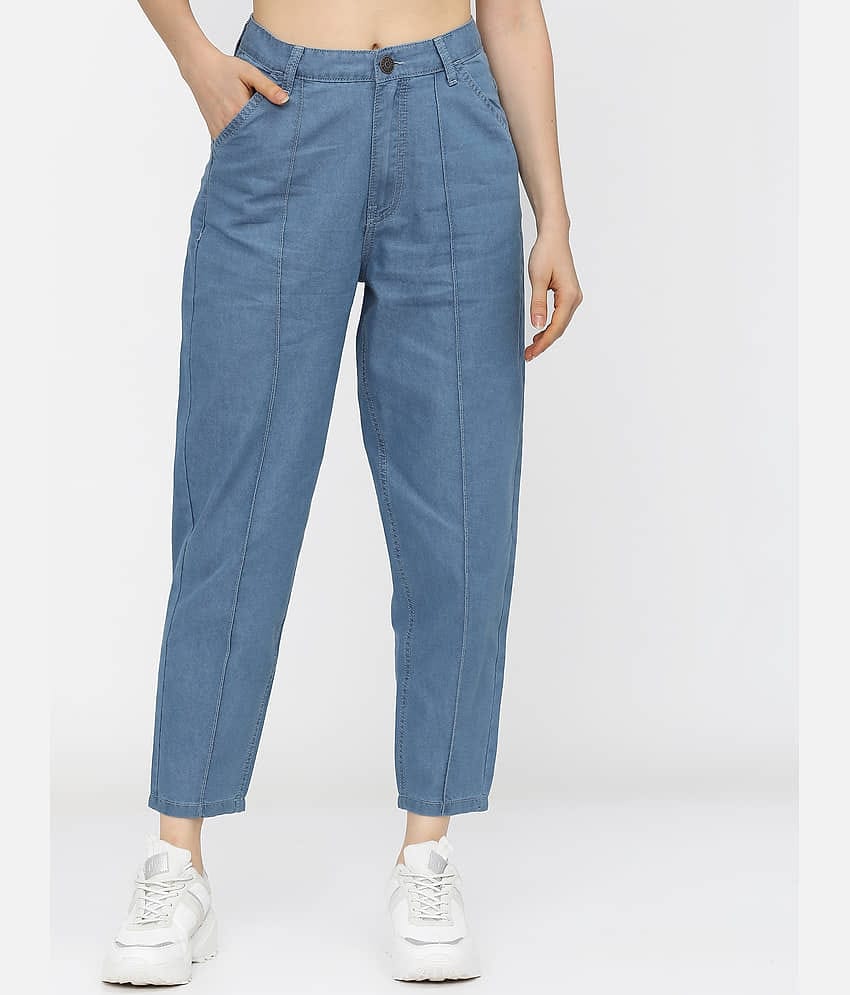 Tokyo Talkies Women's Tapered Fit Mid-Rise Jeans ( Blue )