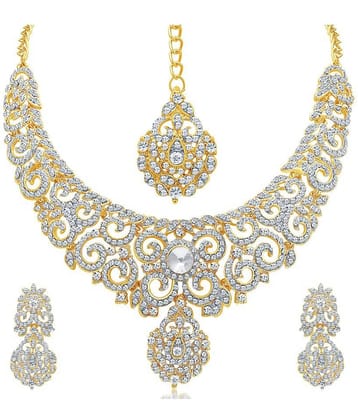 Sukkhi Alloy Golden Collar Traditional 18kt Gold Plated Necklaces Set