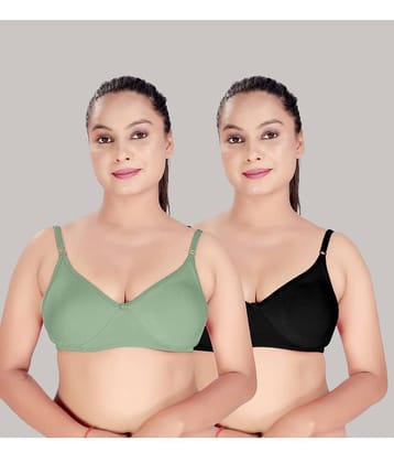 HAYA Pack of 2 Cotton Lightly Padded Women's Plunge Bra ( Multicolor )
