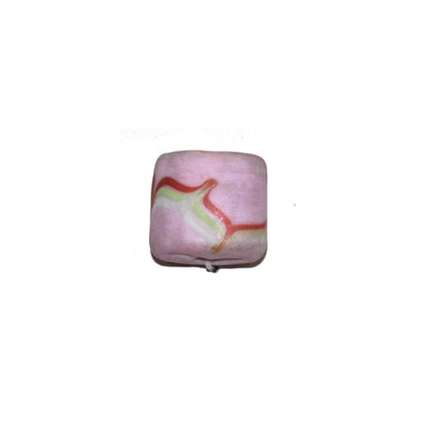 Beadwaala Handmade Fancy Lampwork Glass For Jewelry Making. (Flat Square) SFL-179-Per Packet 25 Pcs / 15X8 MM