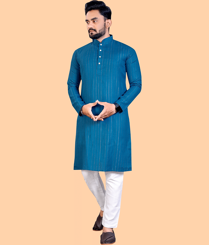 Balaji's Black Cotton Blend Regular Fit Men's Kurta Pyjama Set ( Pack of 1 )