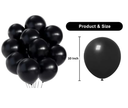 WEKTU Premium Party Balloons - Round Shape, Large (50 Pcs), Black