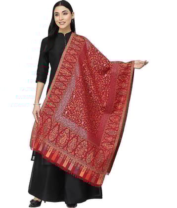 Anekaant Maroon Self Design Shawl - ( Pack of 1 )