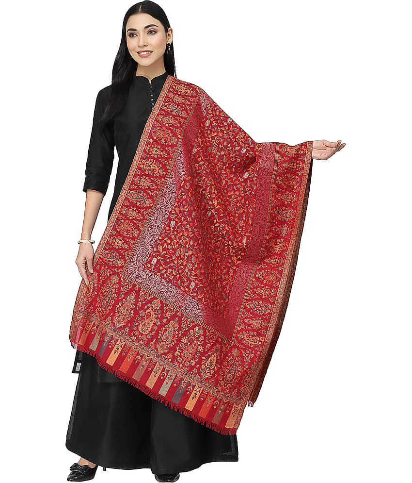 Anekaant Maroon Self Design Shawl - ( Pack of 1 )