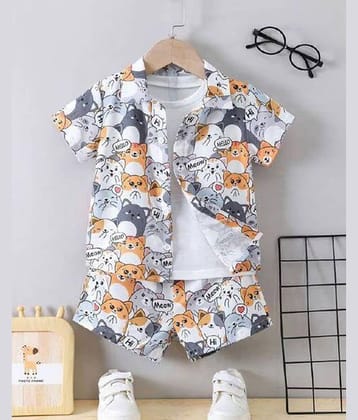 Ocvito Pack of 1 Baby Boys Cotton Blend Shirt & Shorts Set ( Dark Grey )