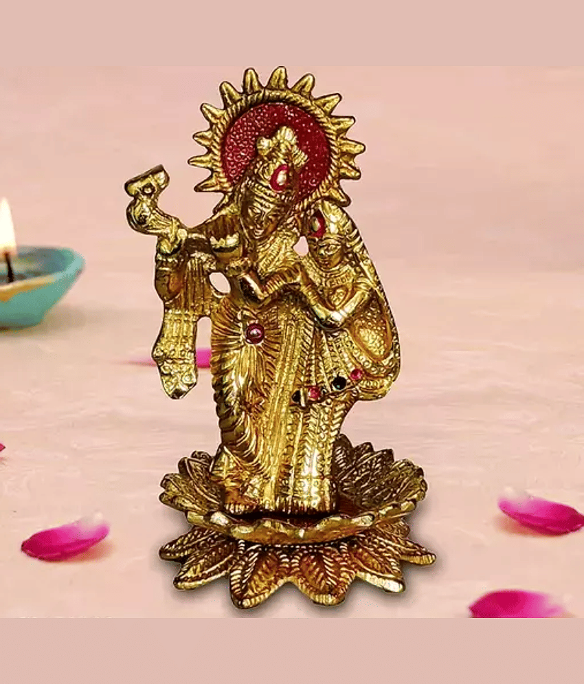 PAYSTORE - Metal Radha Krishna Religious Showpiece Idol 5 cm ( Pack of 1 )