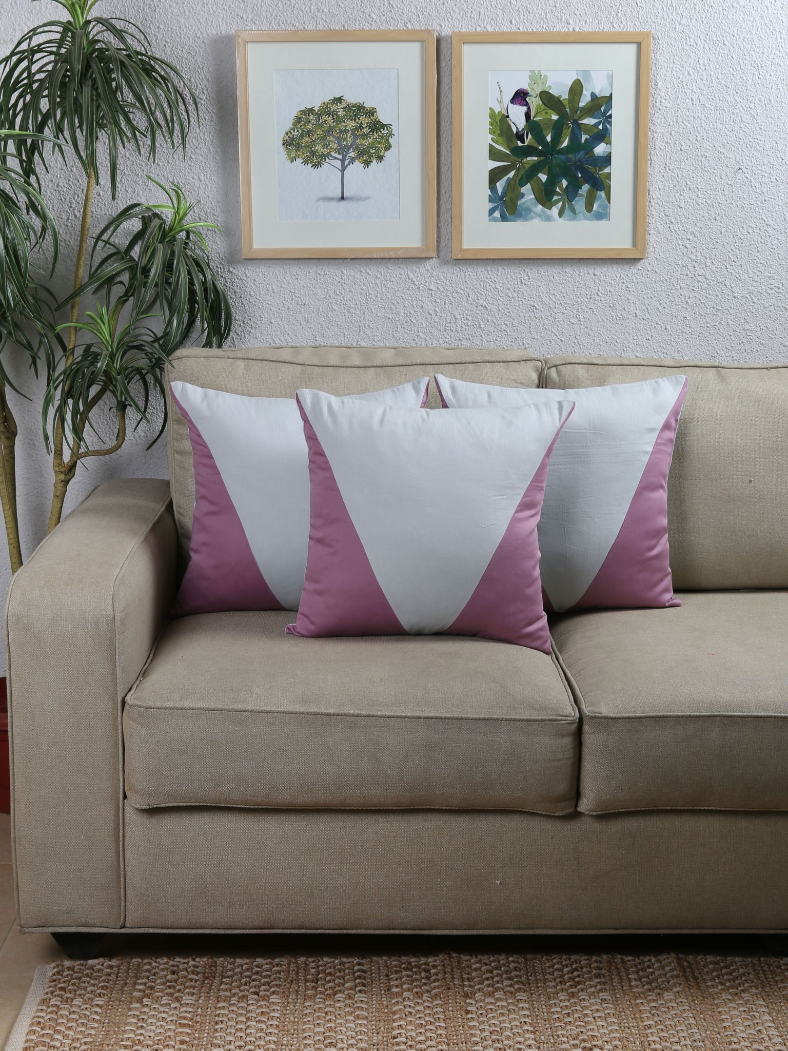 The Sharp Arrow - Set Of 3 Cushion Covers (Grey) - Medium