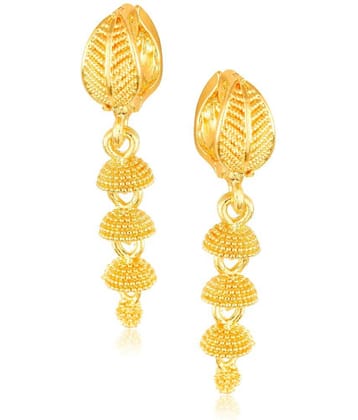 Vighnaharta Filigree work Gold Plated alloy Hoop Earring Clip on fancy drop Bali Earring for Women and Girls  [VFJ1603ERG]