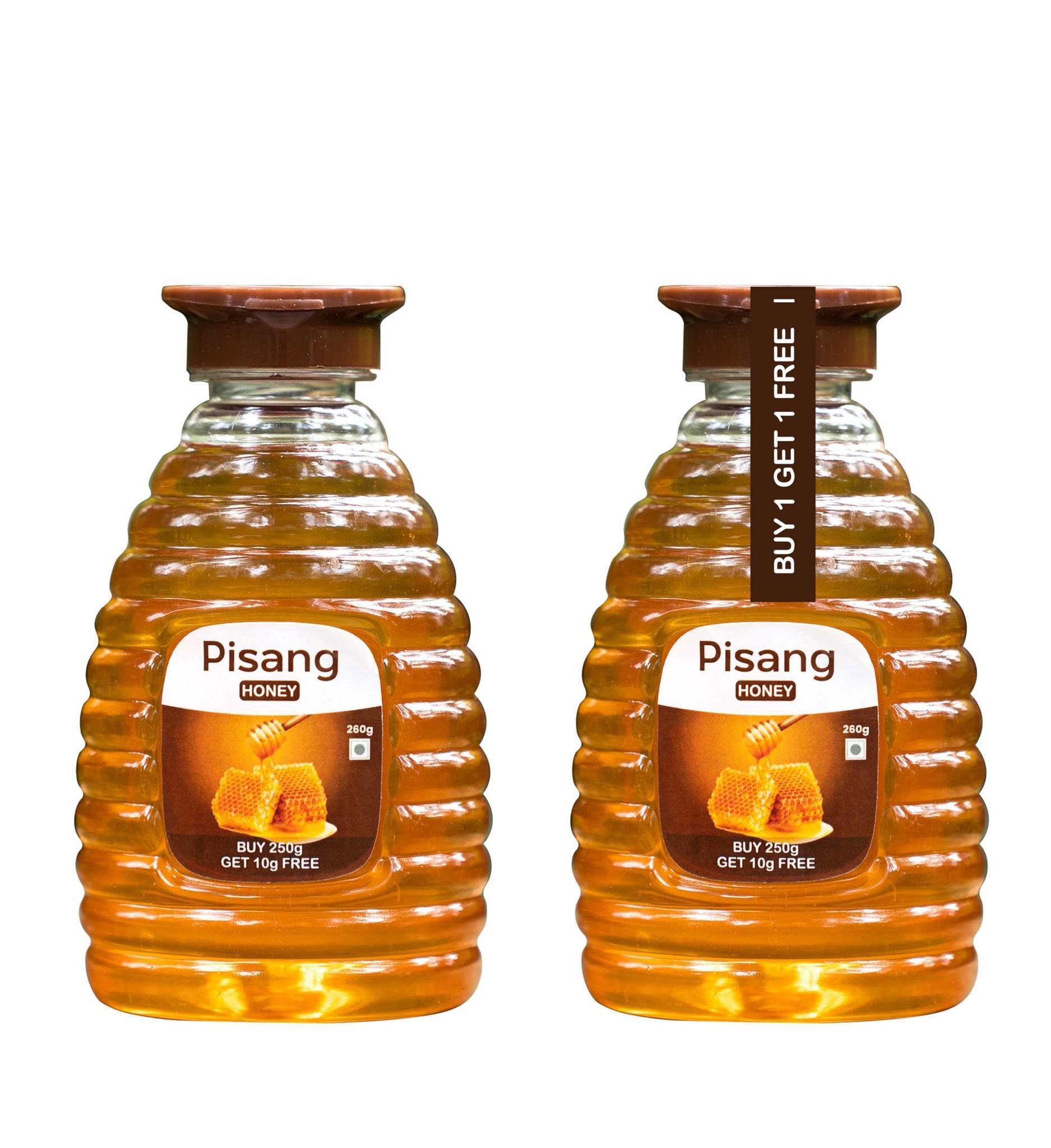 Pisang Honey Squeezy| 100% Pure|No Sugar Adulteration| Rich In Vitamins|Cold And Cough Relief| Immunity Booster| 520G (260X2 Pack)