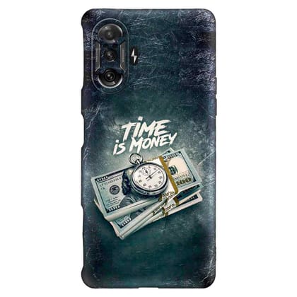 Time is Money POCO F3 GT Premium Embossed Mobile cover