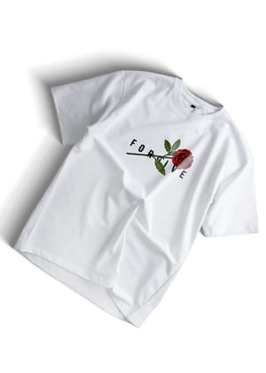 Forgive Rose Graphic T-Shirt – Bellbum Exclusive-White / S