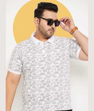 RELANE Pack of 1 Cotton Blend Regular Fit Printed Half Sleeves Men's Polo T Shirt ( White )