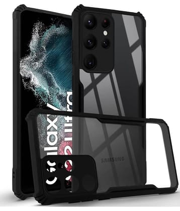 BEING STYLISH - Black Silicon Plain Cases Compatible For Samsung Galaxy S22 Ultra ( Pack of 1 )