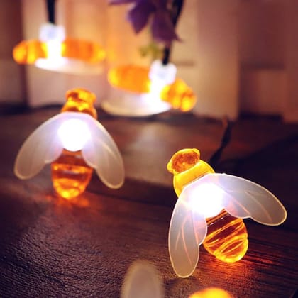 SPARKWORLD 14 LED Honeybee Decorative String Light | Warm White Fairy Lights for Home, Garden & Festive Decor | Colour: Honeybee (Warm White)