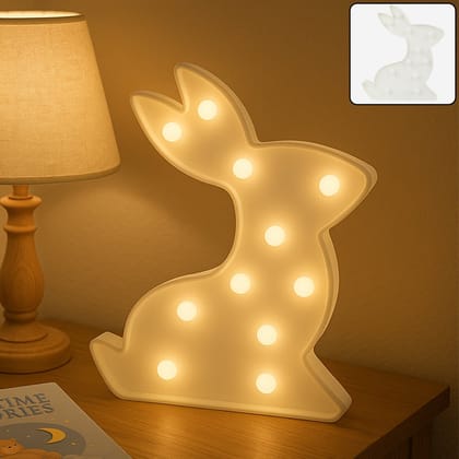 Rabbit Shaped LED Decorative Night Light (1 Pc)_assorted colour